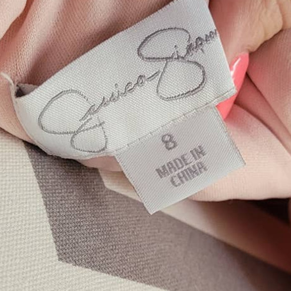 Jessica Simpson One Shoulder Ruffle and Lace Blush Pink Dress Size 8 - Picture 3 of 3